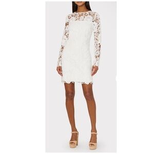 Milly | Nessa 3D White Lace Mini Dress LWD Bride | 4